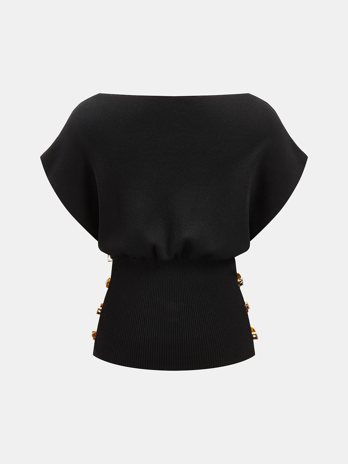 Amber Detail Cinched Waist Knit Top sold by COMMENSE product image thumbnail 3