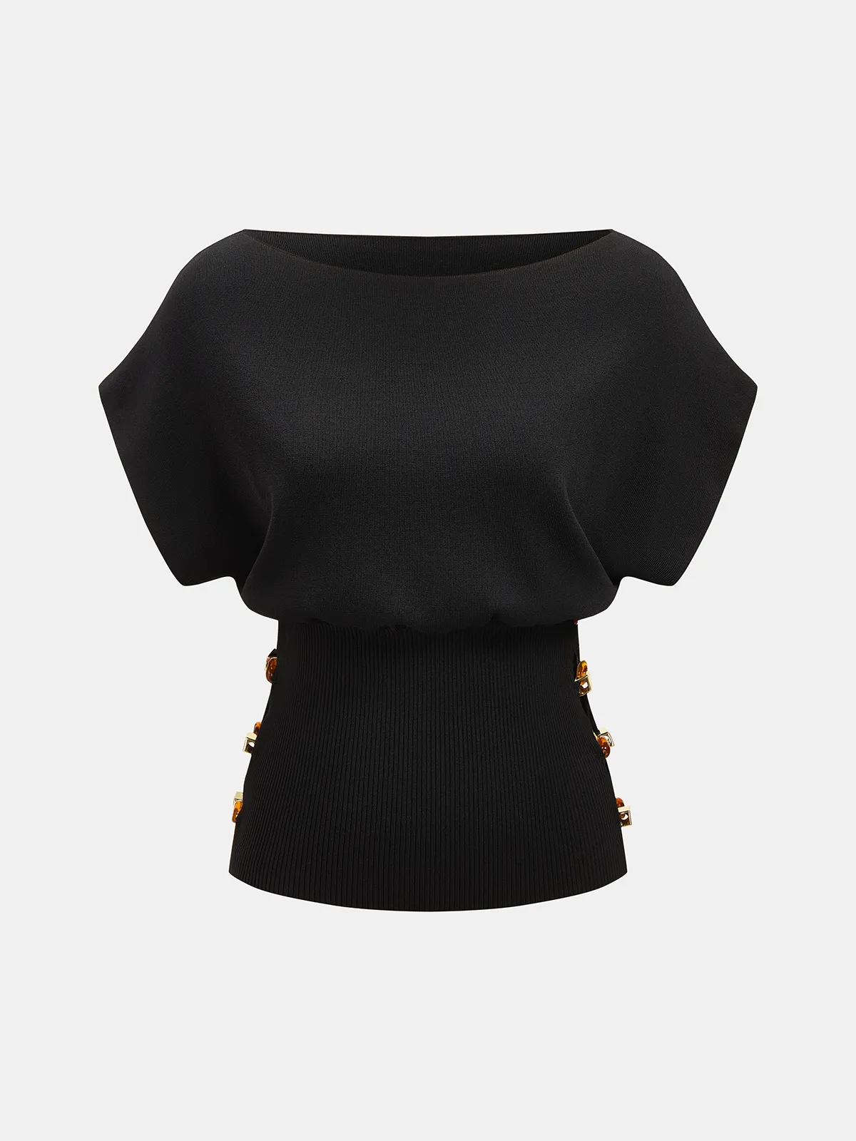 Amber Detail Cinched Waist Knit Top sold by COMMENSE product image thumbnail 2
