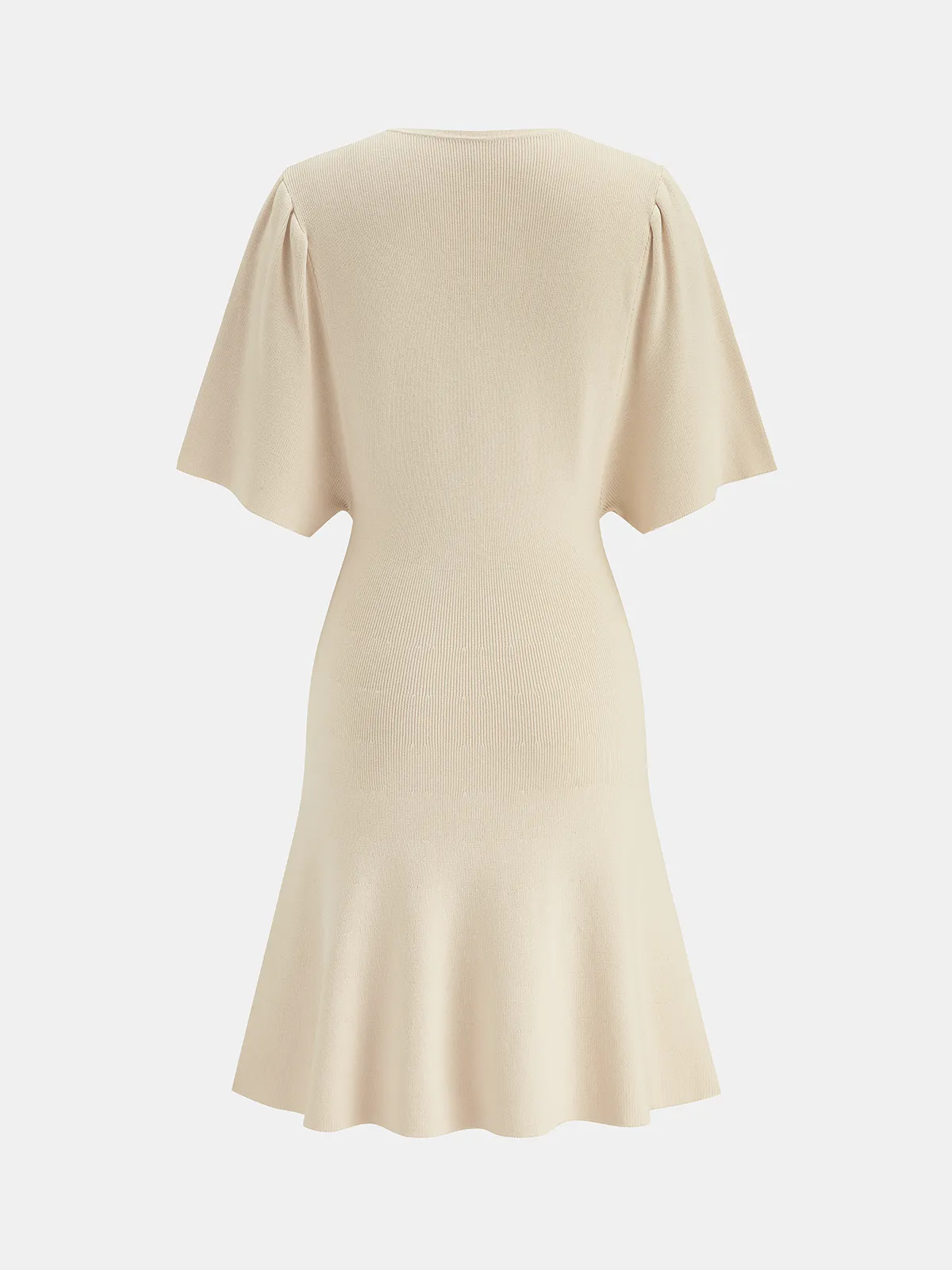 Keyhole Flared Sleeve Conch Detail Knit Dress sold by COMMENSE product image thumbnail 2