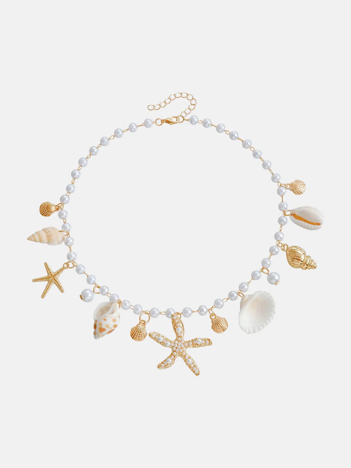 Starfish Shell Pearl Charm Necklace sold by COMMENSE product image thumbnail 2