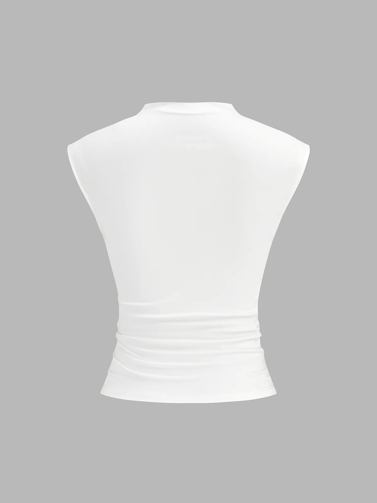 Twisted Ruched Mock Neck Sleeveless Top sold by COMMENSE product image thumbnail 2