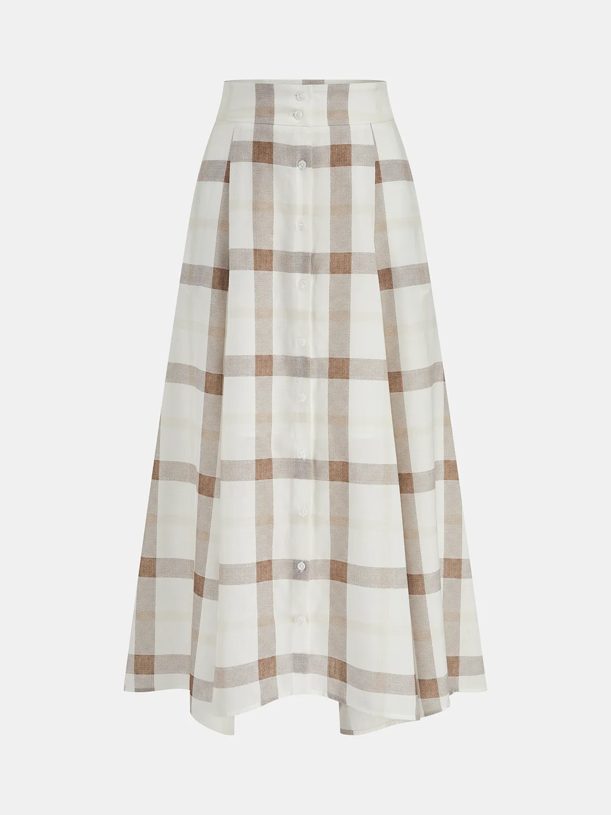 Plaid Tie-Front Crop Top & Maxi Skirt Set sold by COMMENSE product image thumbnail 4