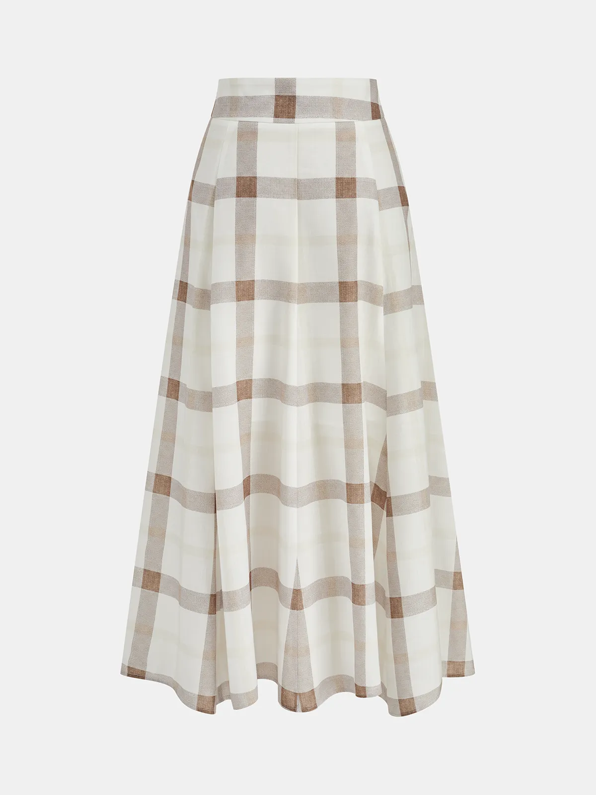 Plaid Tie-Front Crop Top & Maxi Skirt Set sold by COMMENSE product image thumbnail 5