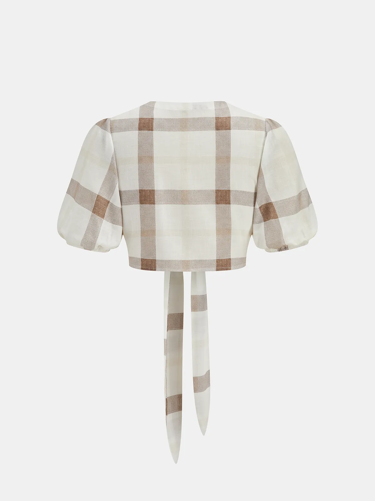 Plaid Tie-Front Crop Top & Maxi Skirt Set sold by COMMENSE product image thumbnail 3