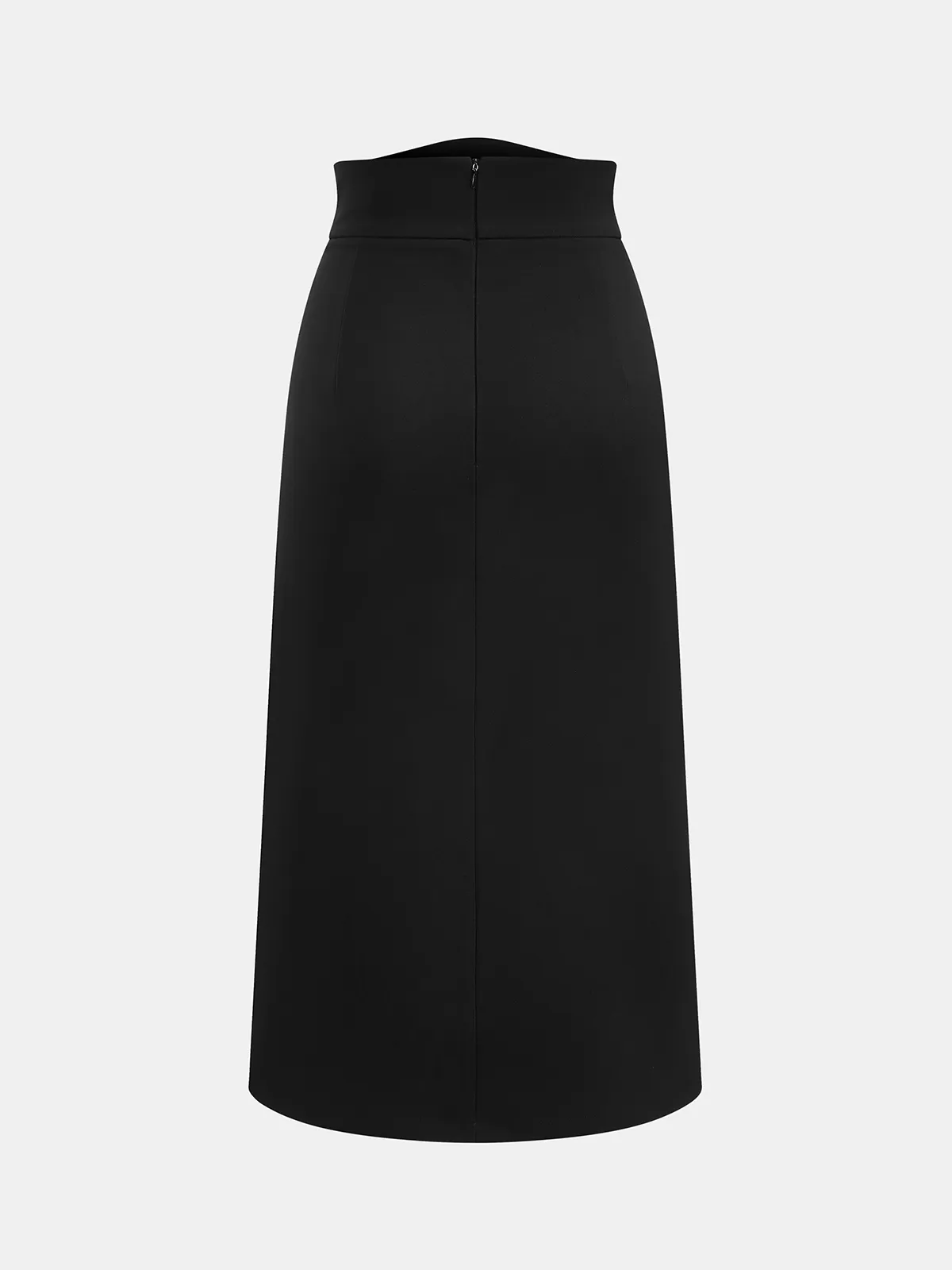 High-Waist Overlap Split Midi Skirt sold by COMMENSE product image thumbnail 2
