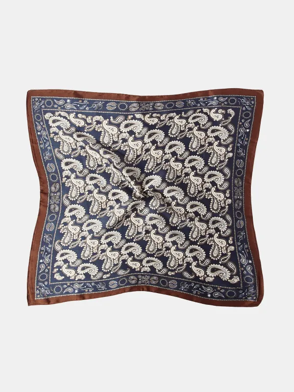 100% Silk Paisley Square Scarf made by COMMENSE