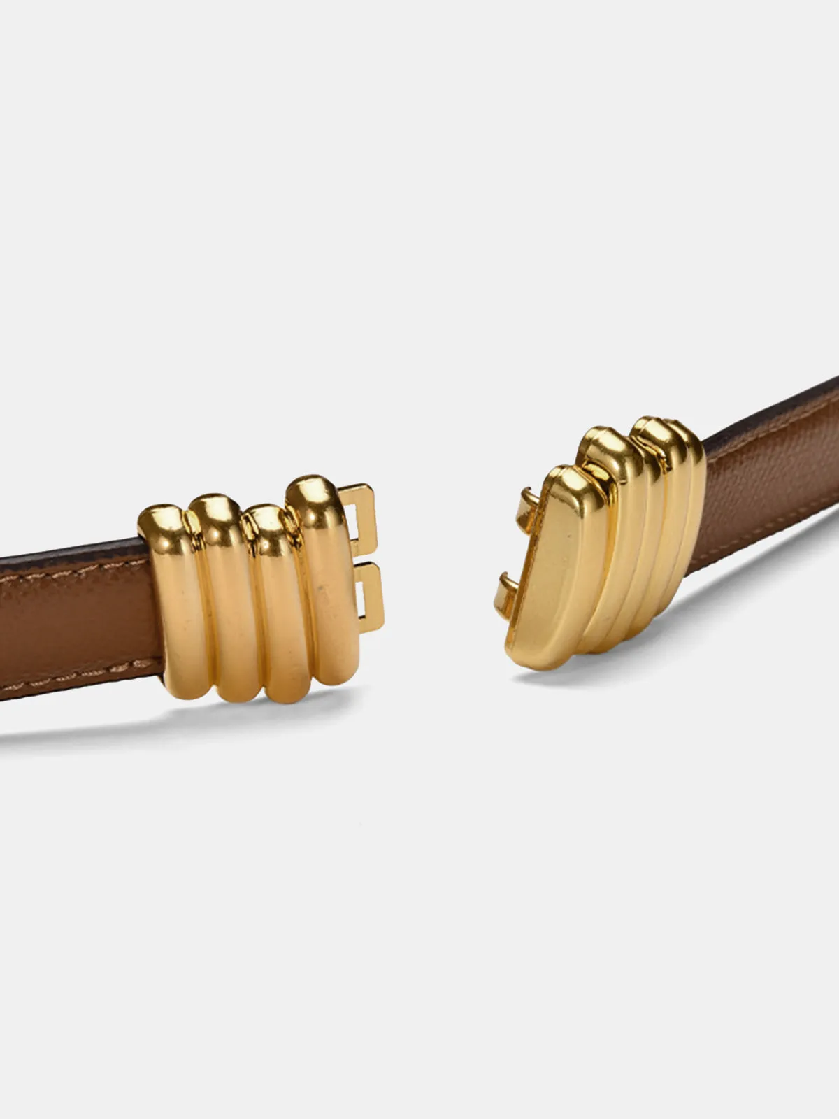 Cylindrical Buckle Leather Thin Belt sold by COMMENSE product image thumbnail 3