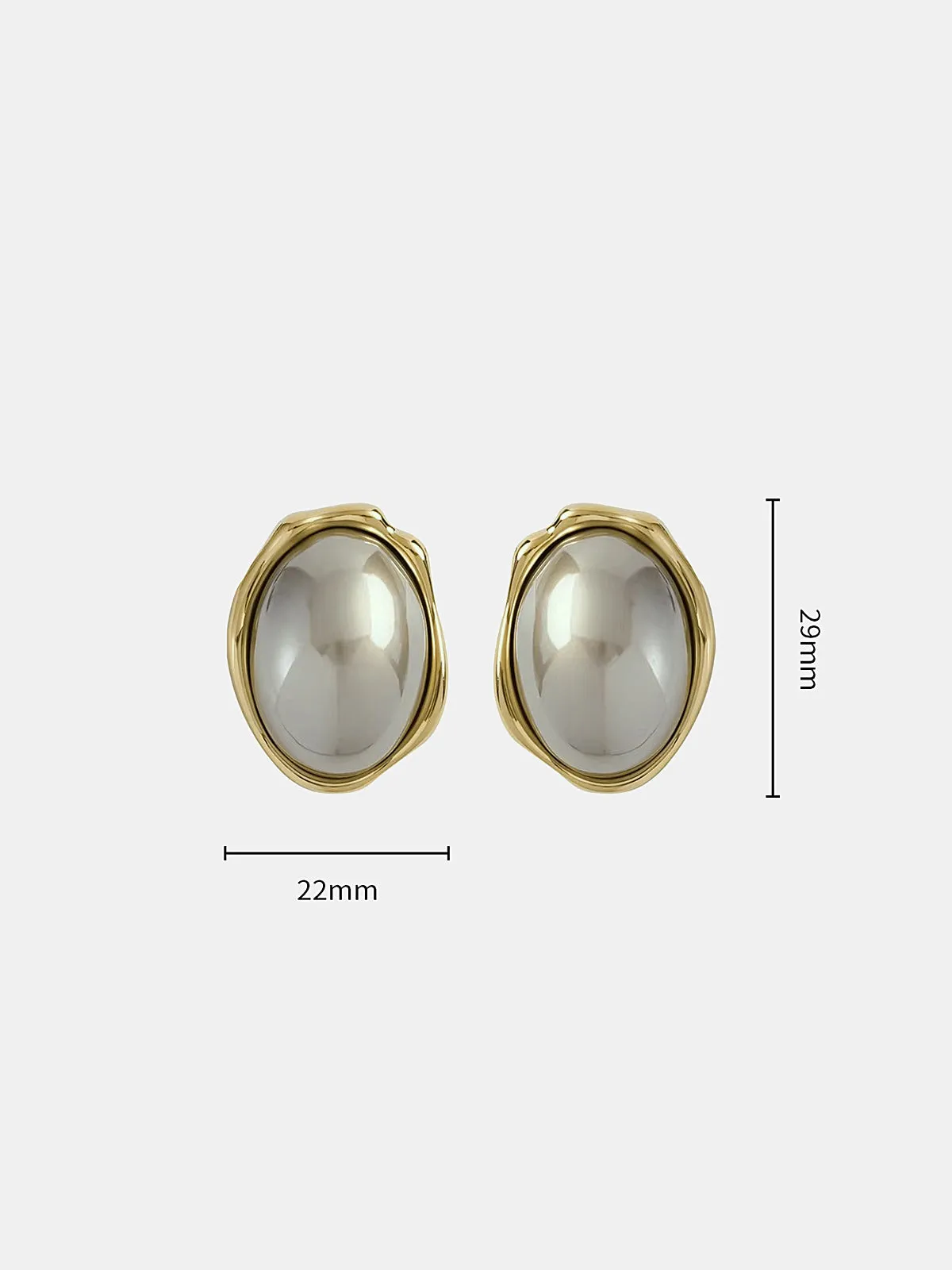 Irregular Frame Oval Stud Earrings sold by COMMENSE product image thumbnail 4