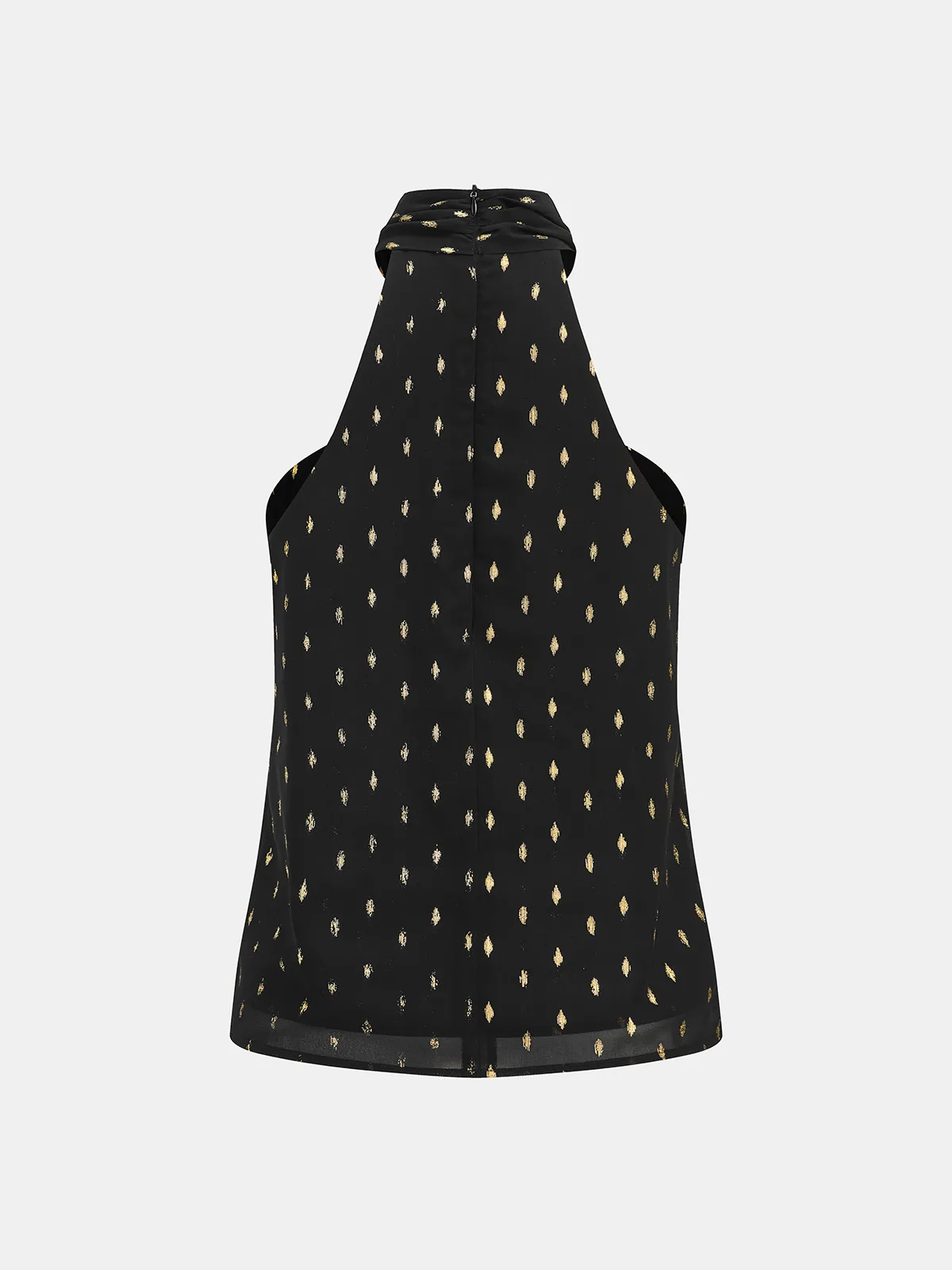 Metallic Polka Dot Sheer Chiffon Halter Neck Top sold by COMMENSE product image thumbnail 3