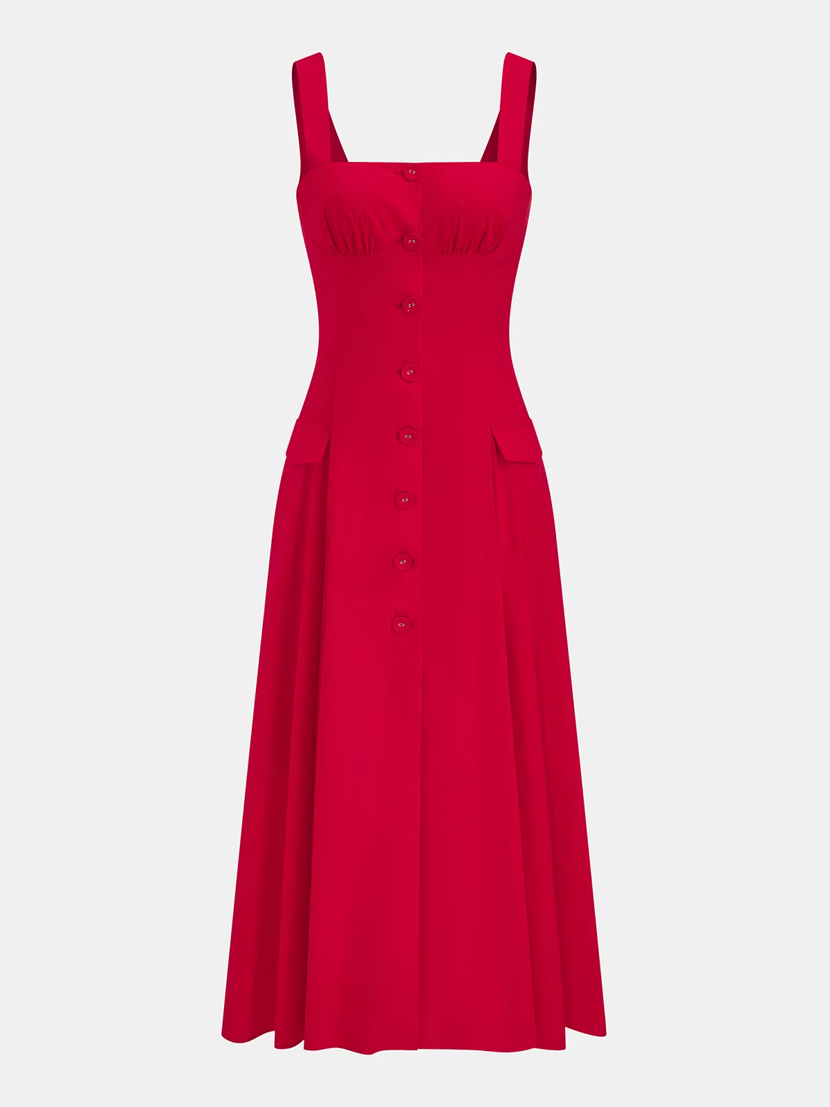 Cotton Blend Button-Front Maxi Dress sold by COMMENSE product image thumbnail 2