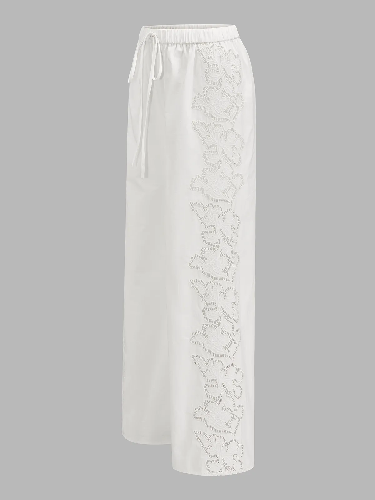 Side Lace Embroidered Cotton Drawstring Pants sold by COMMENSE product image thumbnail 2