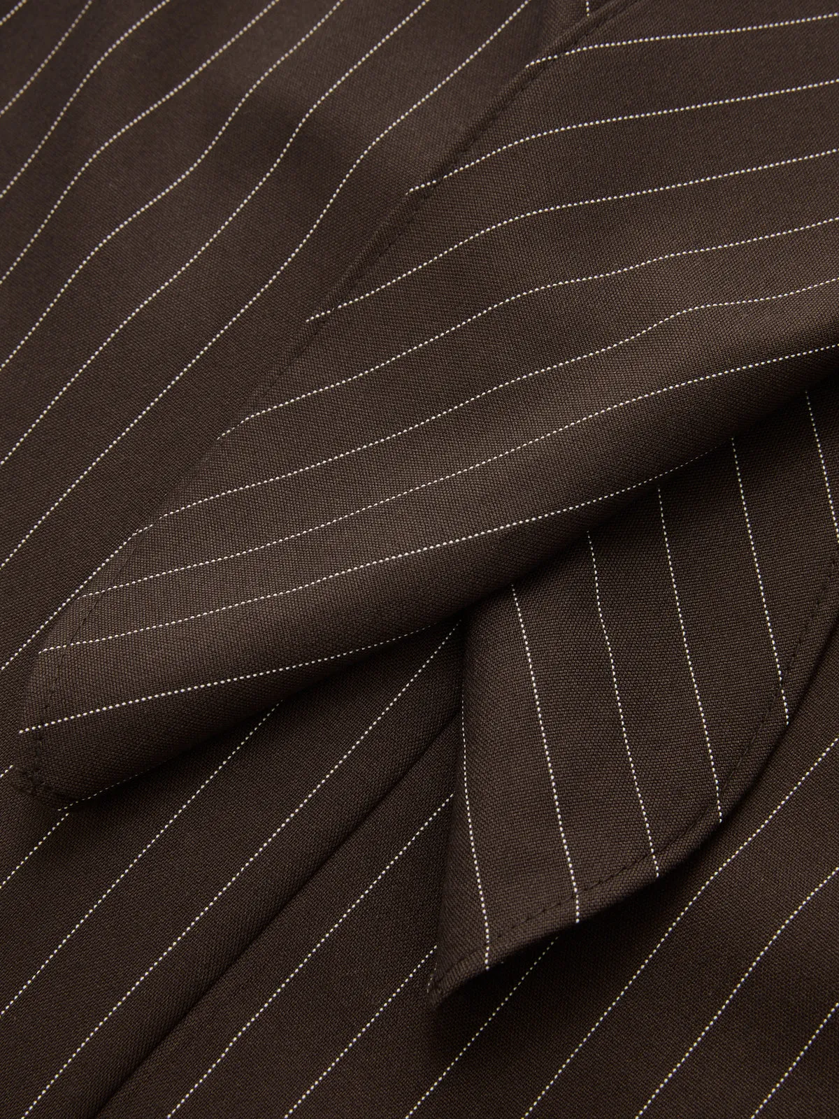 Pinstripe Sleeveless Tie-Waist Shirt Dress sold by COMMENSE product image thumbnail 4