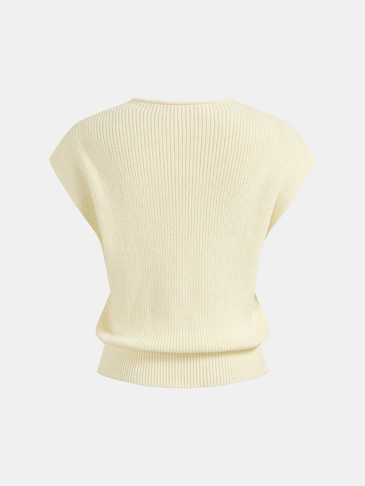 3D Floral Applique Ribbed Knit Vest sold by COMMENSE product image thumbnail 2