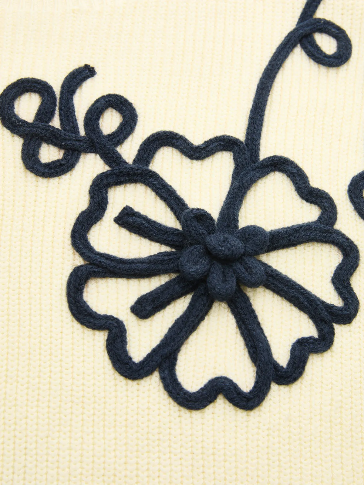 3D Floral Applique Ribbed Knit Vest sold by COMMENSE product image thumbnail 4