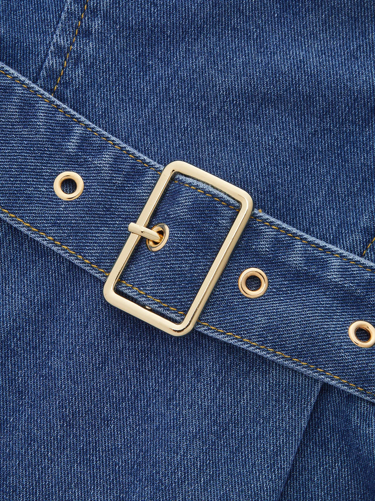 Belted Denim Cami Mini Dress sold by COMMENSE product image thumbnail 5