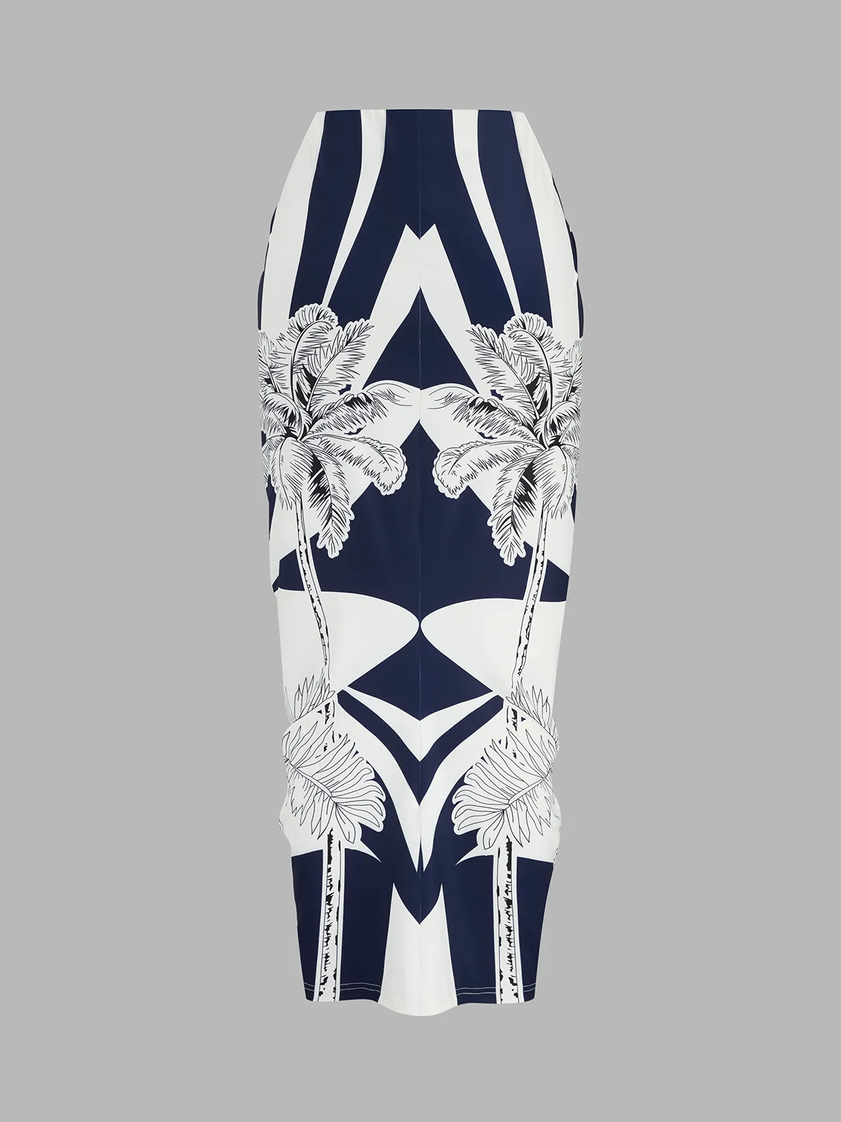 Printed V-Neck Top & Ruched Midi Skirt Set sold by COMMENSE product image thumbnail 5