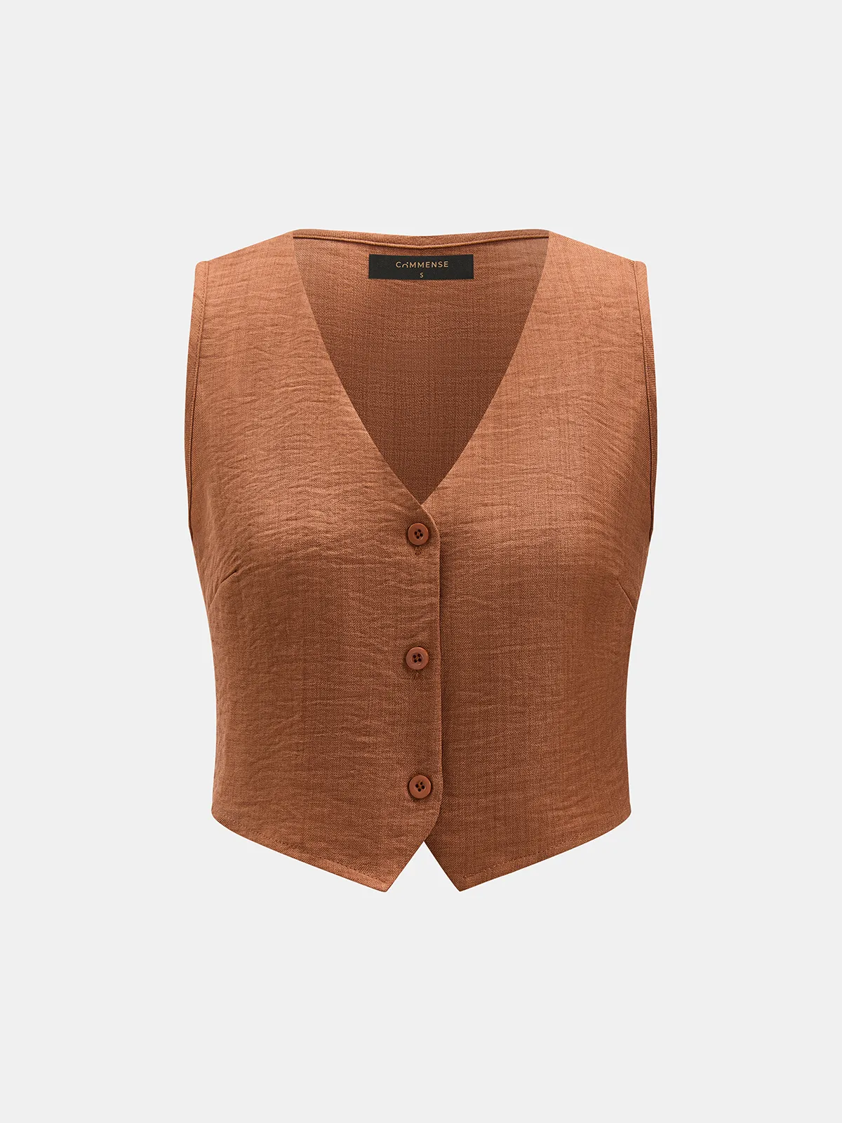 Buttoned Vest & Pleated Wide Leg Pants Set sold by COMMENSE product image thumbnail 2