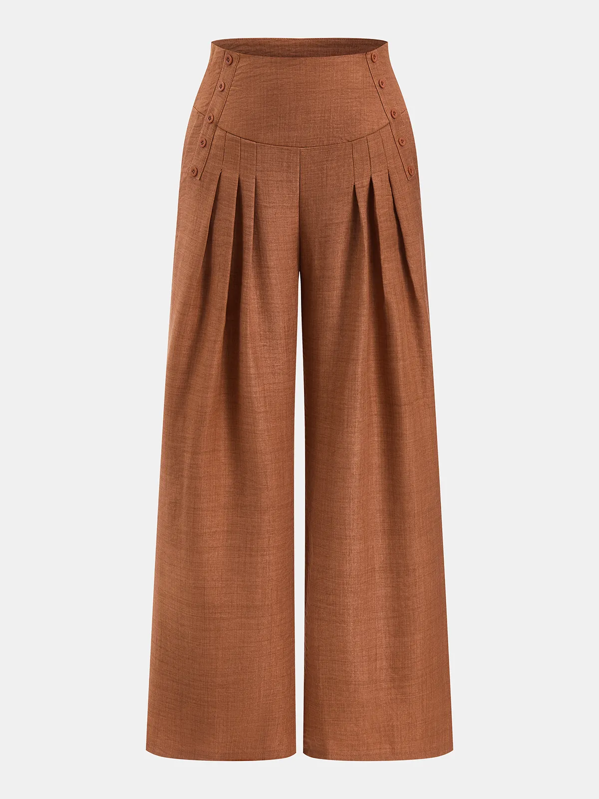 Buttoned Vest & Pleated Wide Leg Pants Set sold by COMMENSE product image thumbnail 4