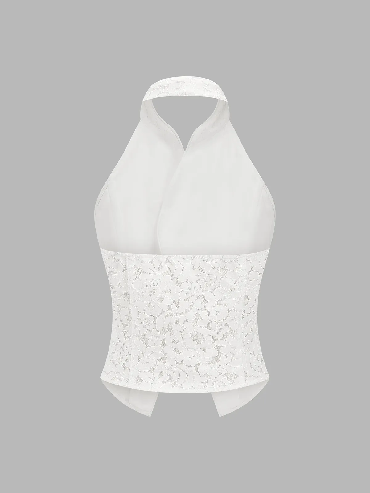 Lace Frog Button Halter Top sold by COMMENSE product image thumbnail 3