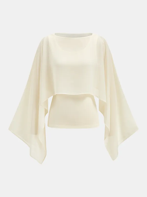 Chiffon Cape Overlay & Tank Top Two-Piece Set made by COMMENSE