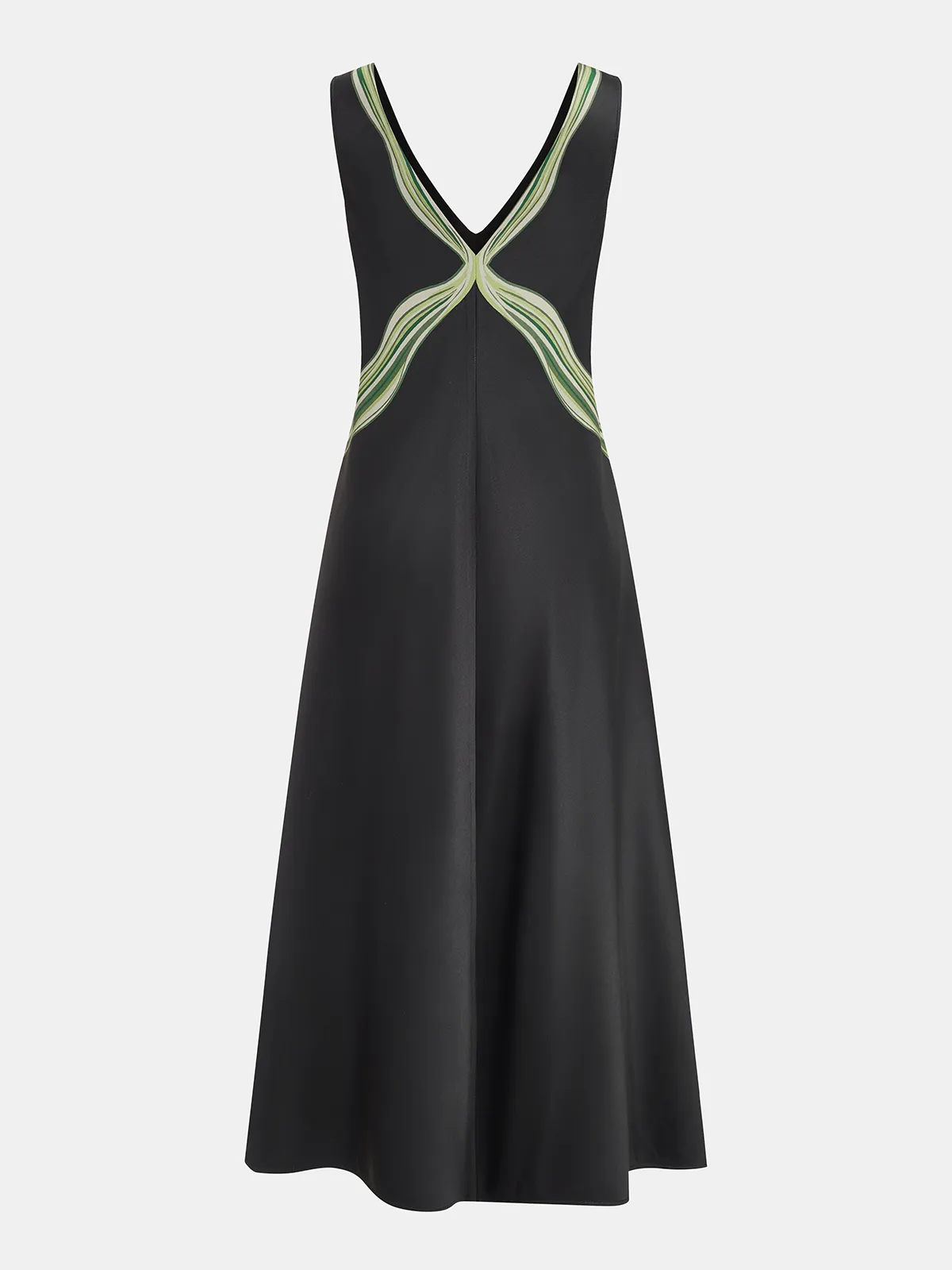 V-Neck Wavy Print Sleeveless Midi Dress sold by COMMENSE product image thumbnail 2