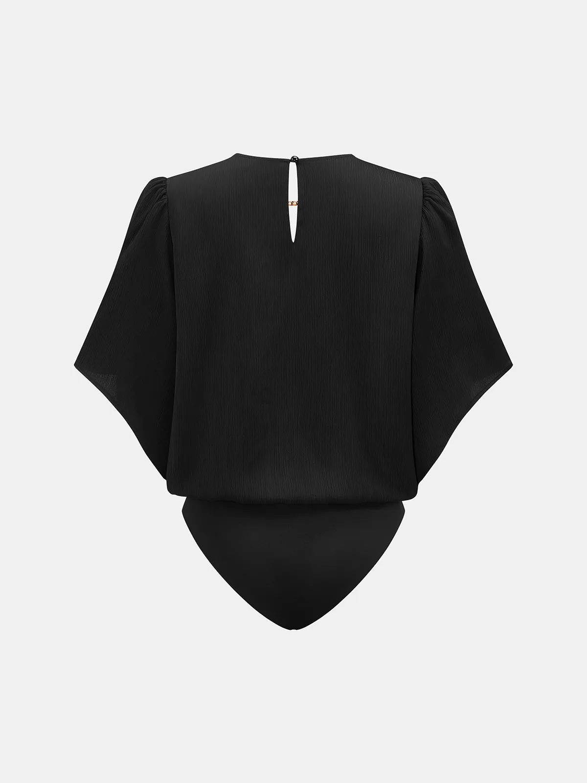 Chain Detail V-Neck Flutter Sleeve Bodysuit sold by COMMENSE product image thumbnail 2