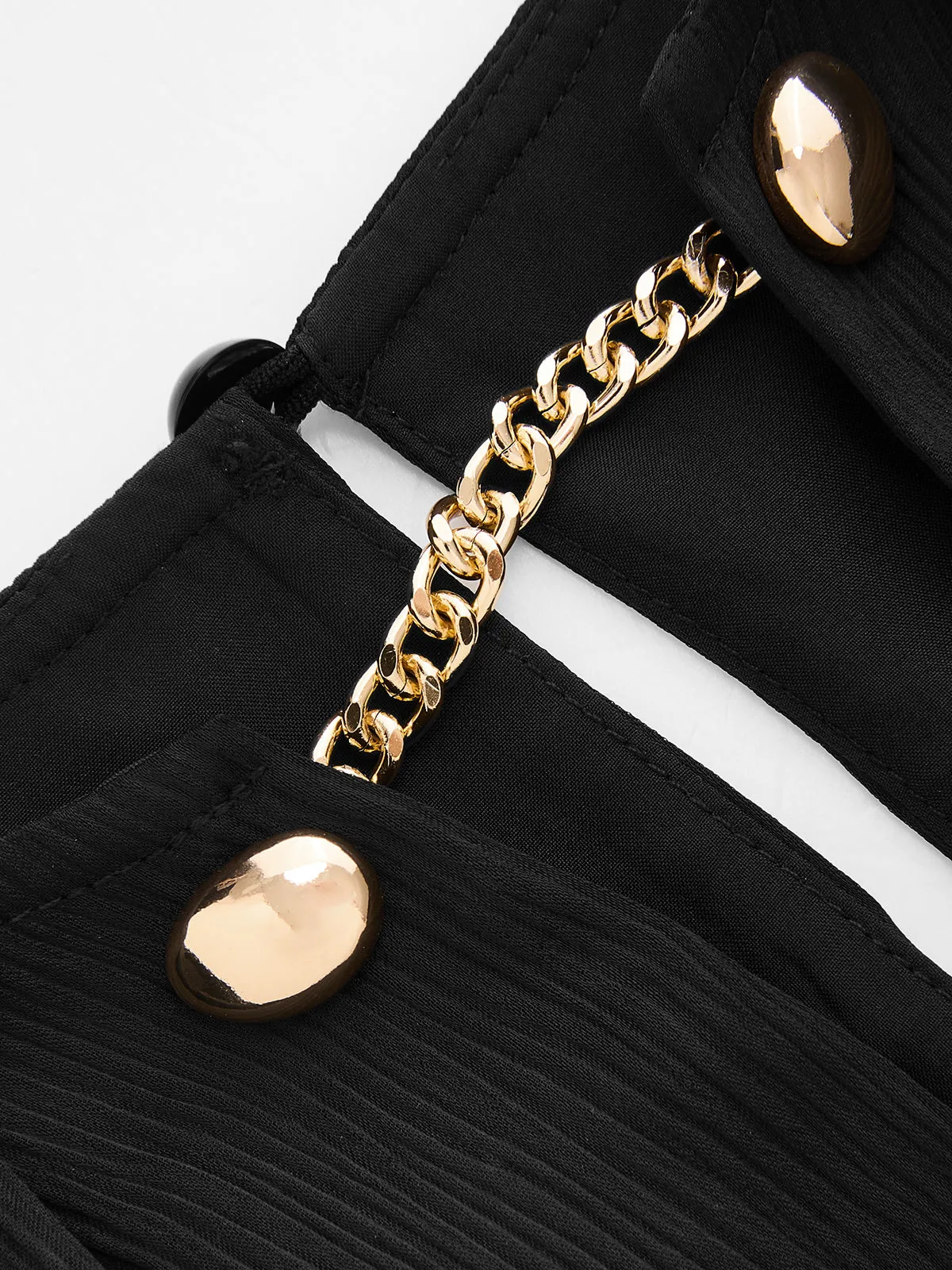 Chain Detail V-Neck Flutter Sleeve Bodysuit sold by COMMENSE product image thumbnail 3