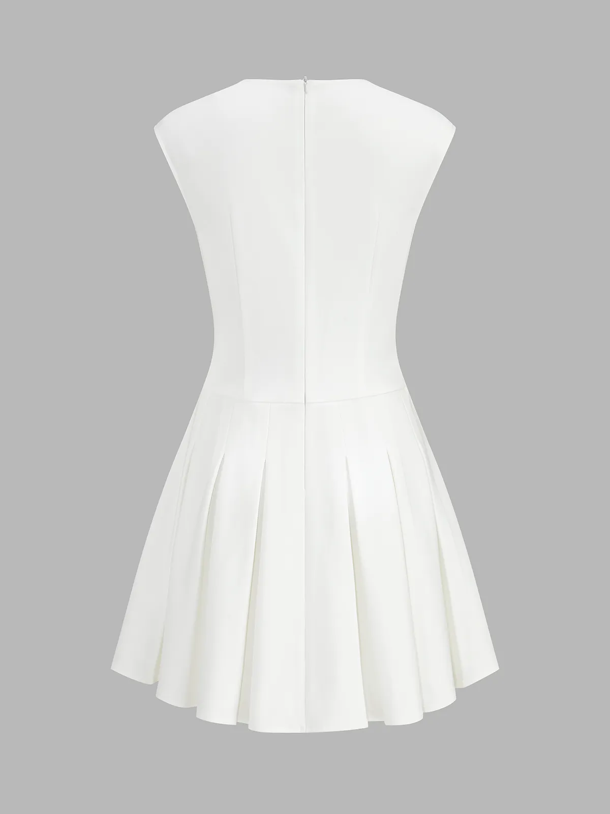 Sleeveless Horsebit Pleated Mini Dress sold by COMMENSE product image thumbnail 3