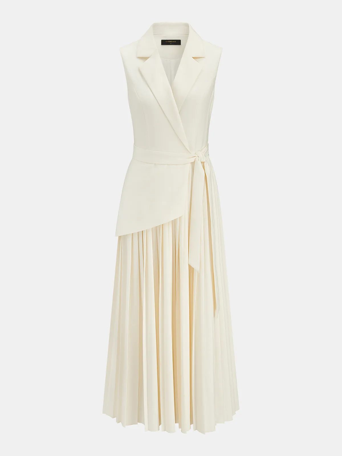 Sleeveless Belted Pleated Blazer Dress sold by COMMENSE product image thumbnail 2