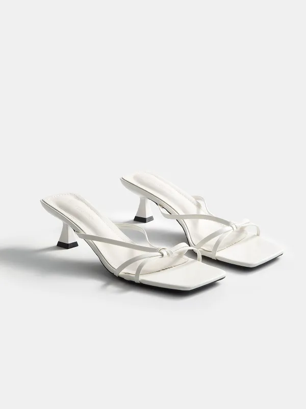 Square Toe Kitten Heel Mule Sandals made by COMMENSE