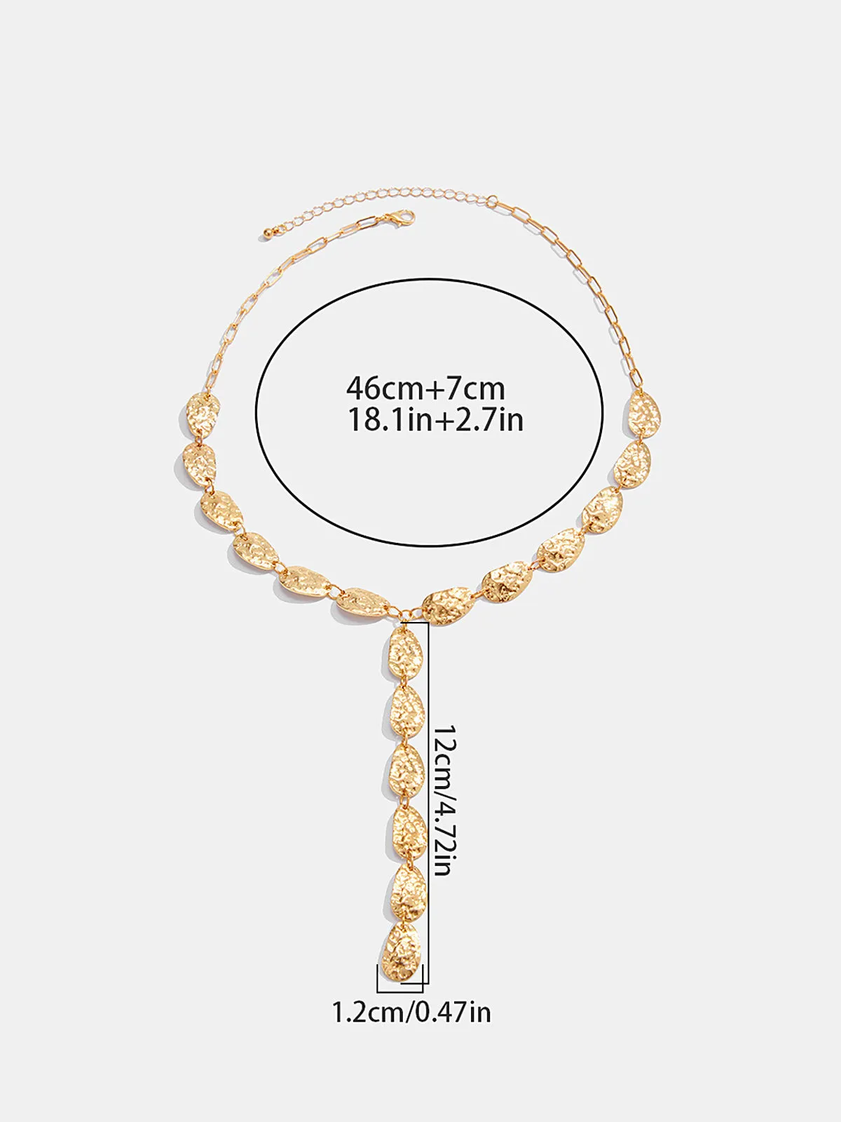 Hammered Irregular Lariat Necklace sold by COMMENSE product image thumbnail 3