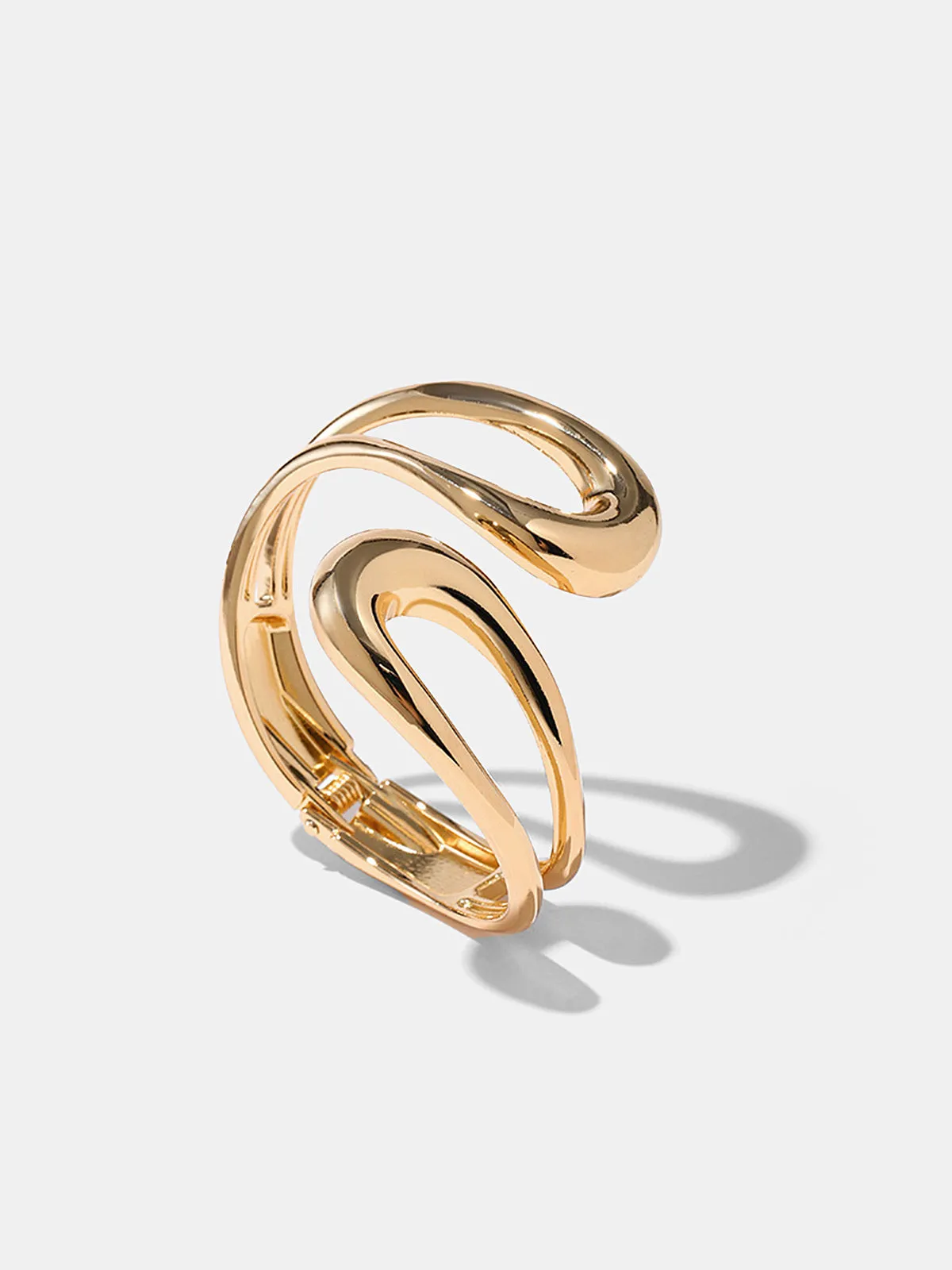 Double Loop Curved Open Cuff Bracelet sold by COMMENSE product image thumbnail 3