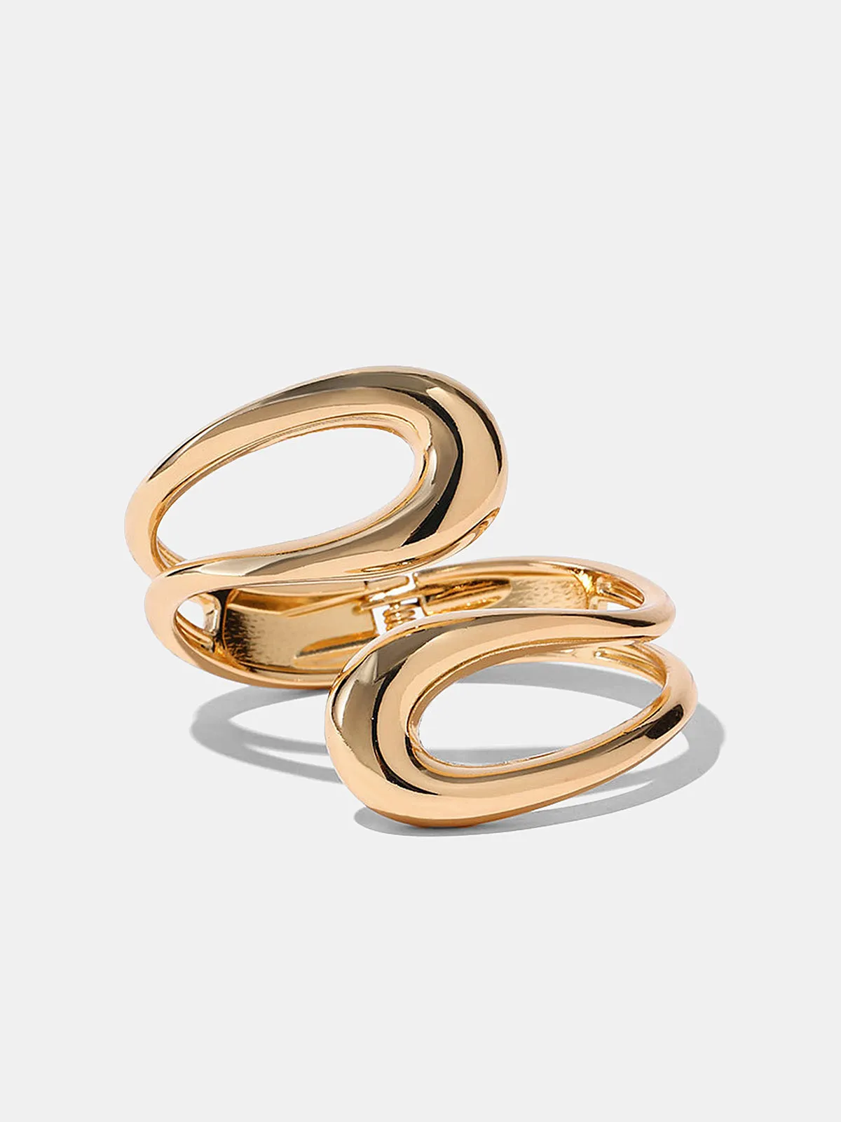 Double Loop Curved Open Cuff Bracelet sold by COMMENSE product image thumbnail 2