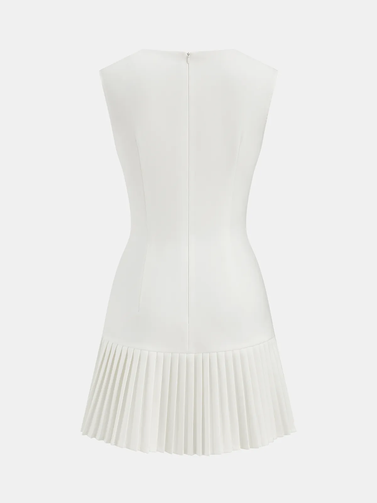 Metal Detail Sleeveless Pleated Mini Dress sold by COMMENSE product image thumbnail 3
