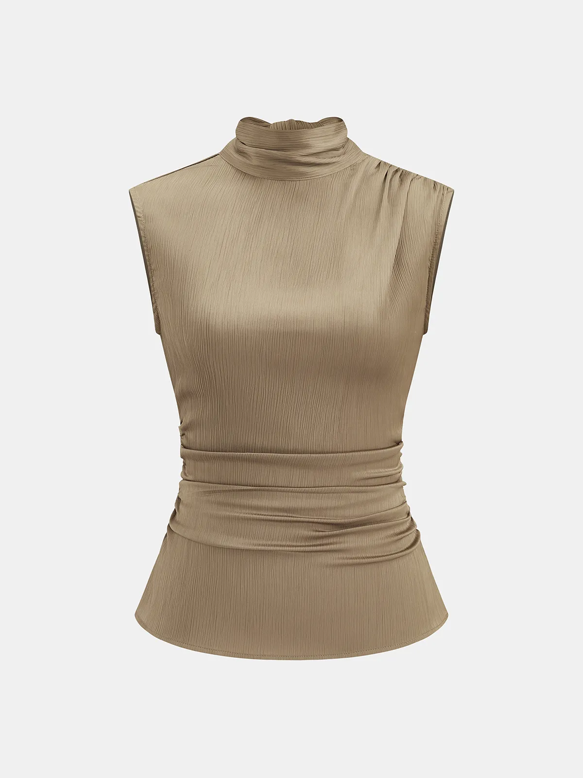 Turtleneck Ruched Top & Wide-Leg Pants Set sold by COMMENSE product image thumbnail 2