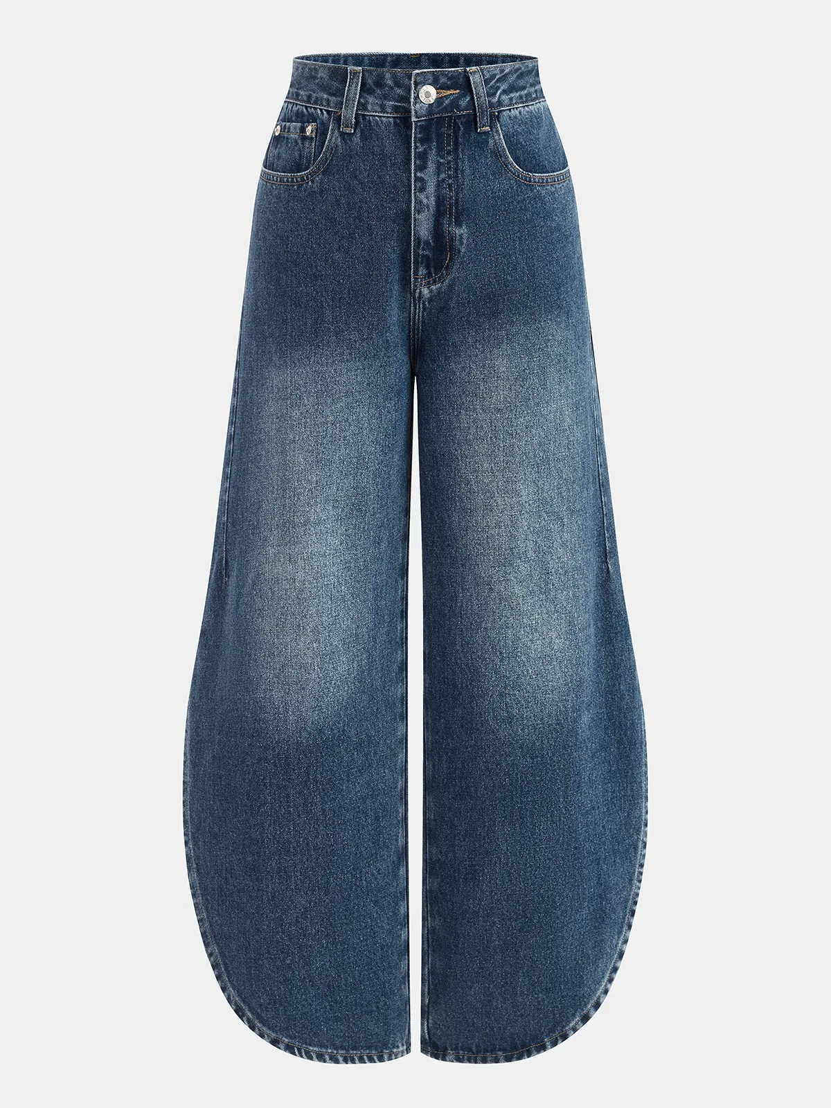 Side Slit Mid-Waist Wide-Leg Jeans sold by COMMENSE product image thumbnail 2