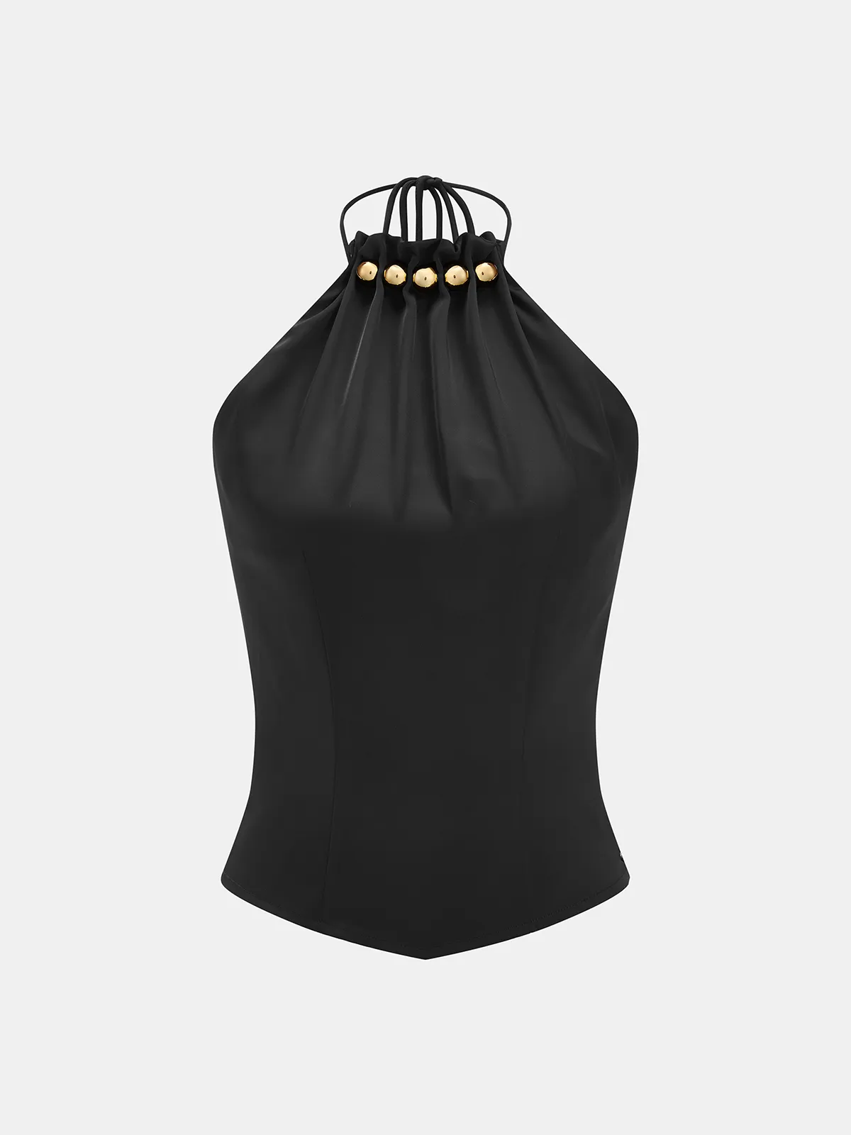 Metal Embellished Halter Tank Top sold by COMMENSE product image thumbnail 2