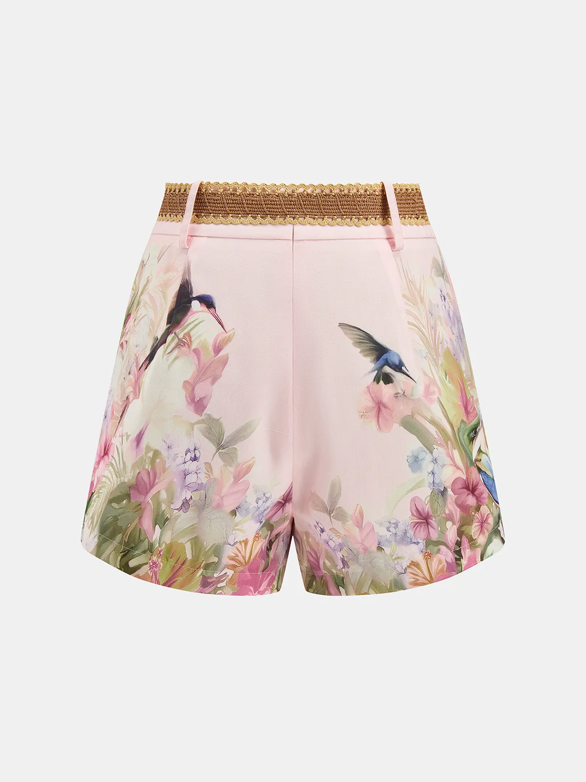 Floral Print Blouse & Belted Shorts Set sold by COMMENSE product image thumbnail 5