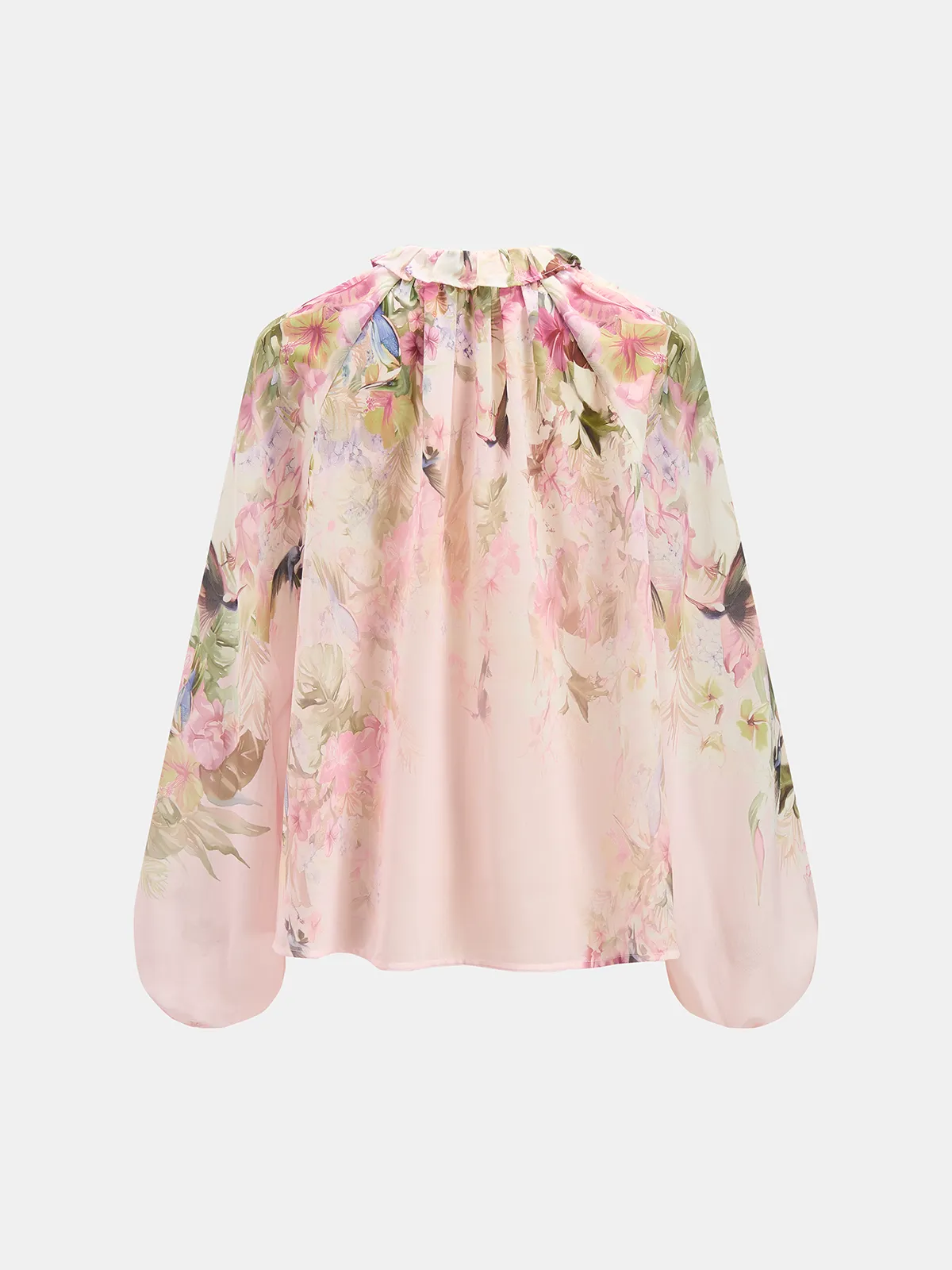 Floral Print Blouse & Belted Shorts Set sold by COMMENSE product image thumbnail 3