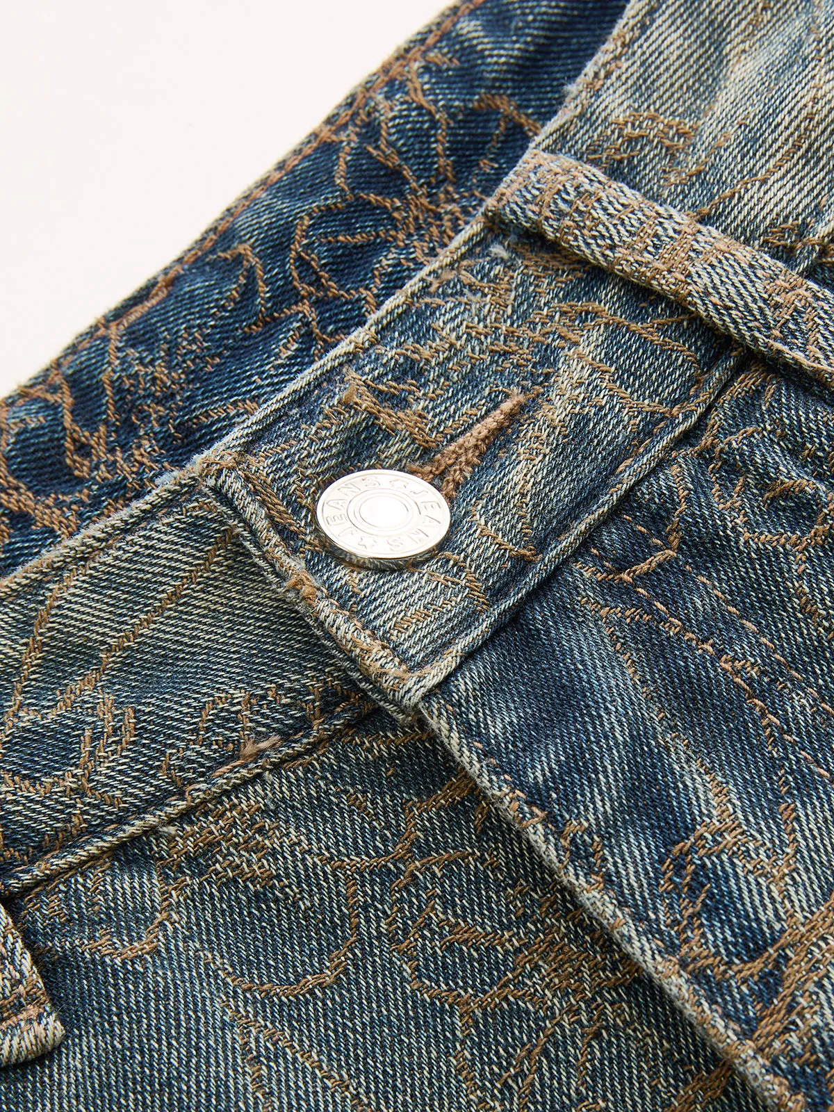 Jacquard Wide Leg Denim Pants sold by COMMENSE product image thumbnail 4