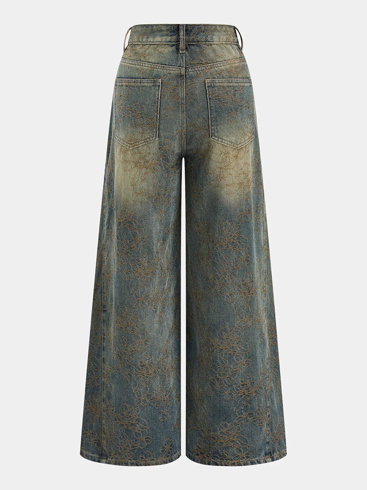 Jacquard Wide Leg Denim Pants sold by COMMENSE product image thumbnail 2