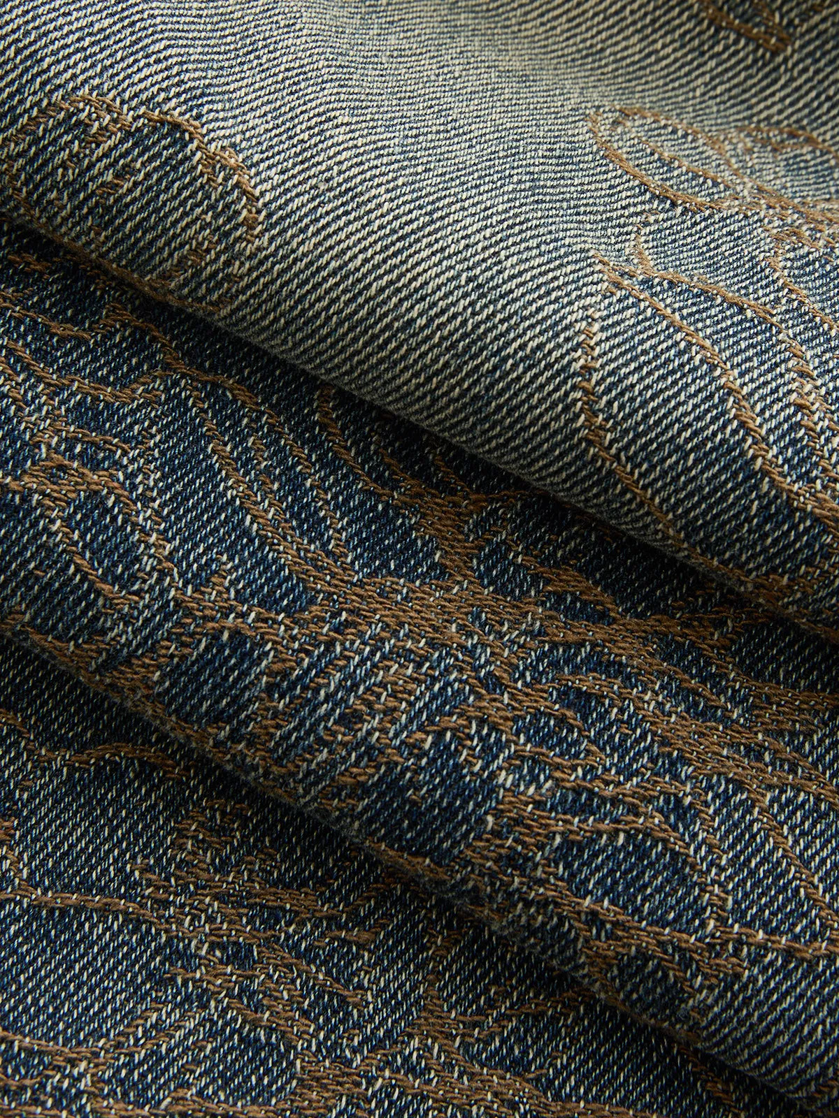 Jacquard Wide Leg Denim Pants sold by COMMENSE product image thumbnail 3