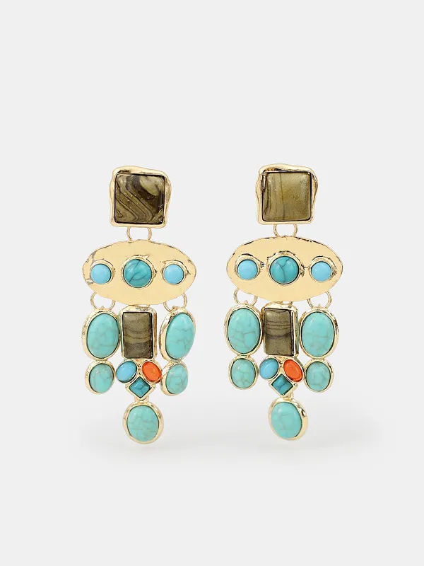 Statement Gemstone Drop Earrings made by COMMENSE