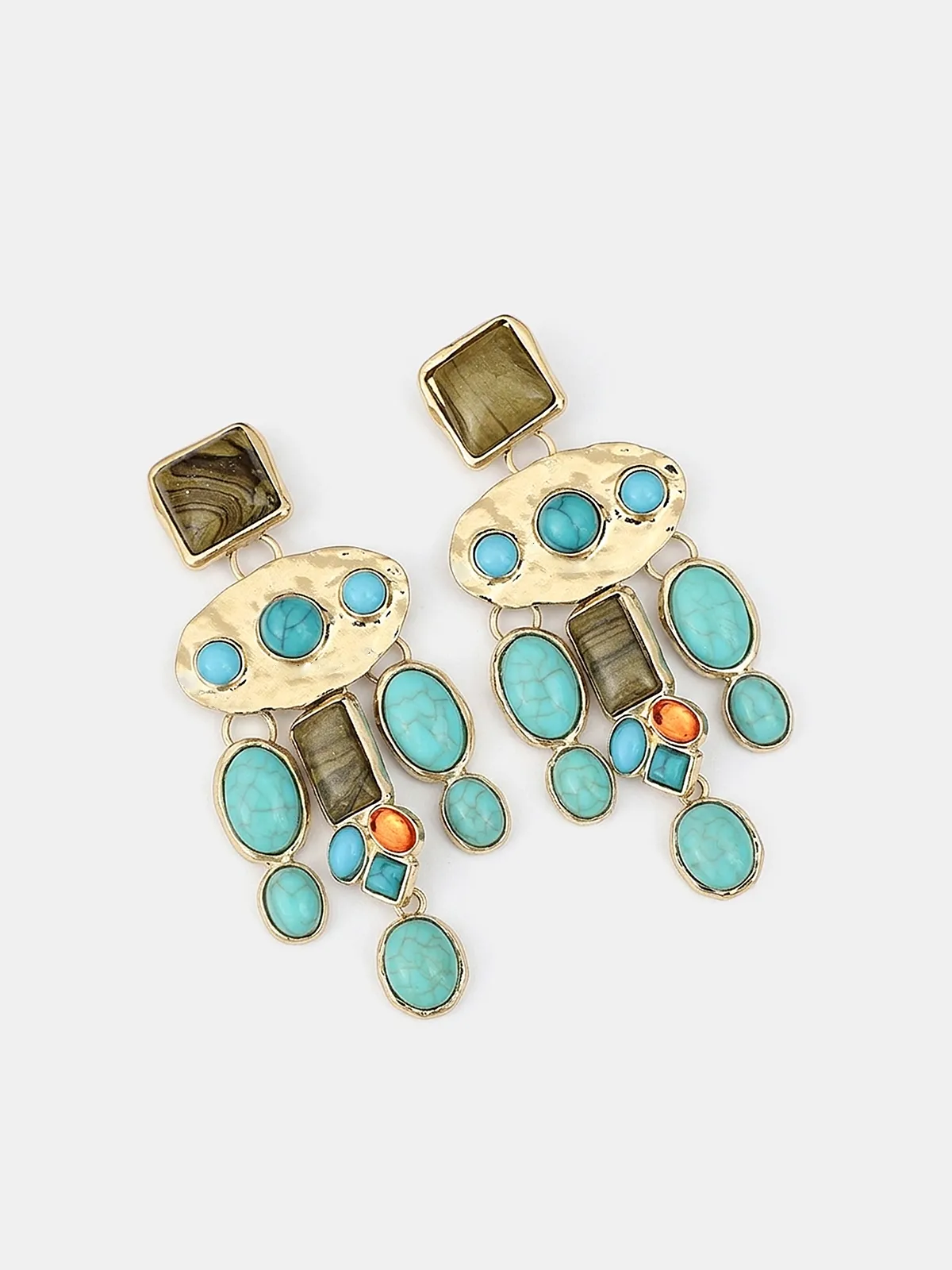 Statement Gemstone Drop Earrings sold by COMMENSE product image thumbnail 2