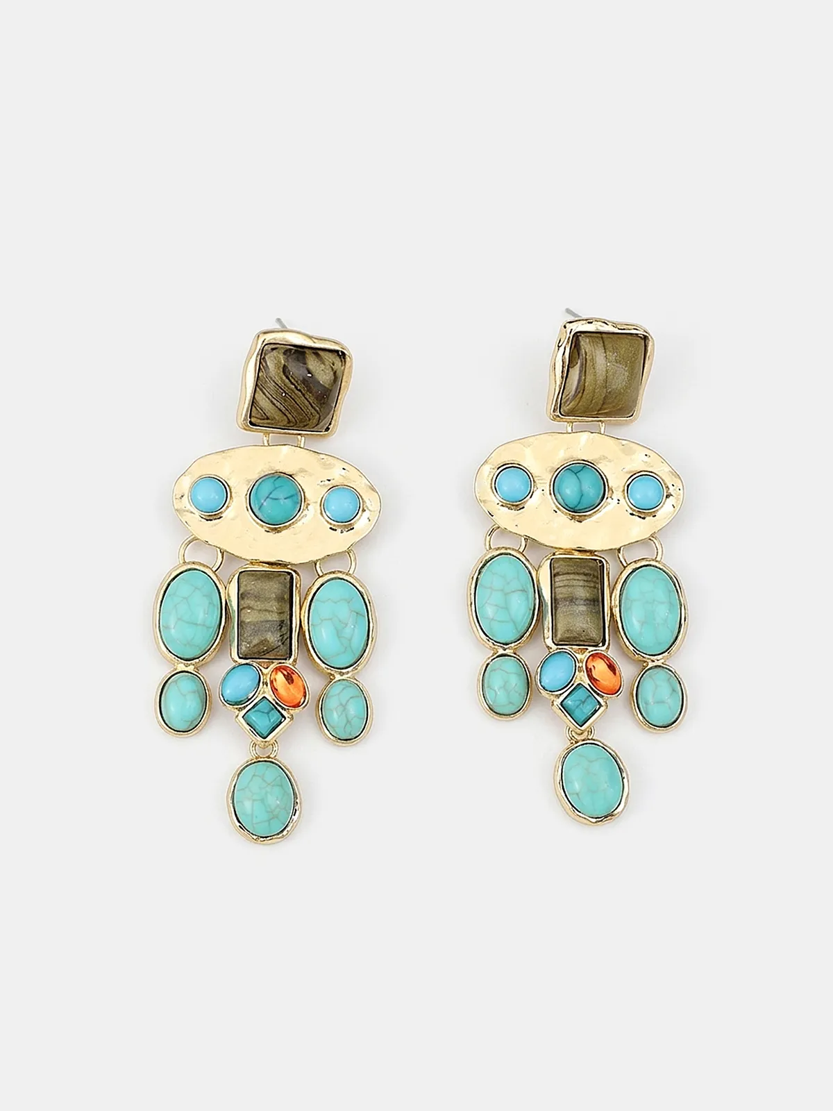 Statement Gemstone Drop Earrings sold by COMMENSE product image thumbnail 3