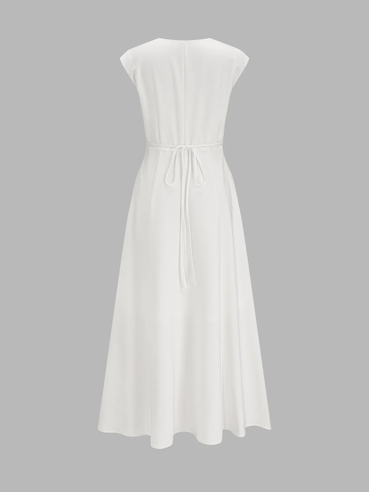 V Neck Cap Sleeve Midi Dress sold by COMMENSE product image thumbnail 3