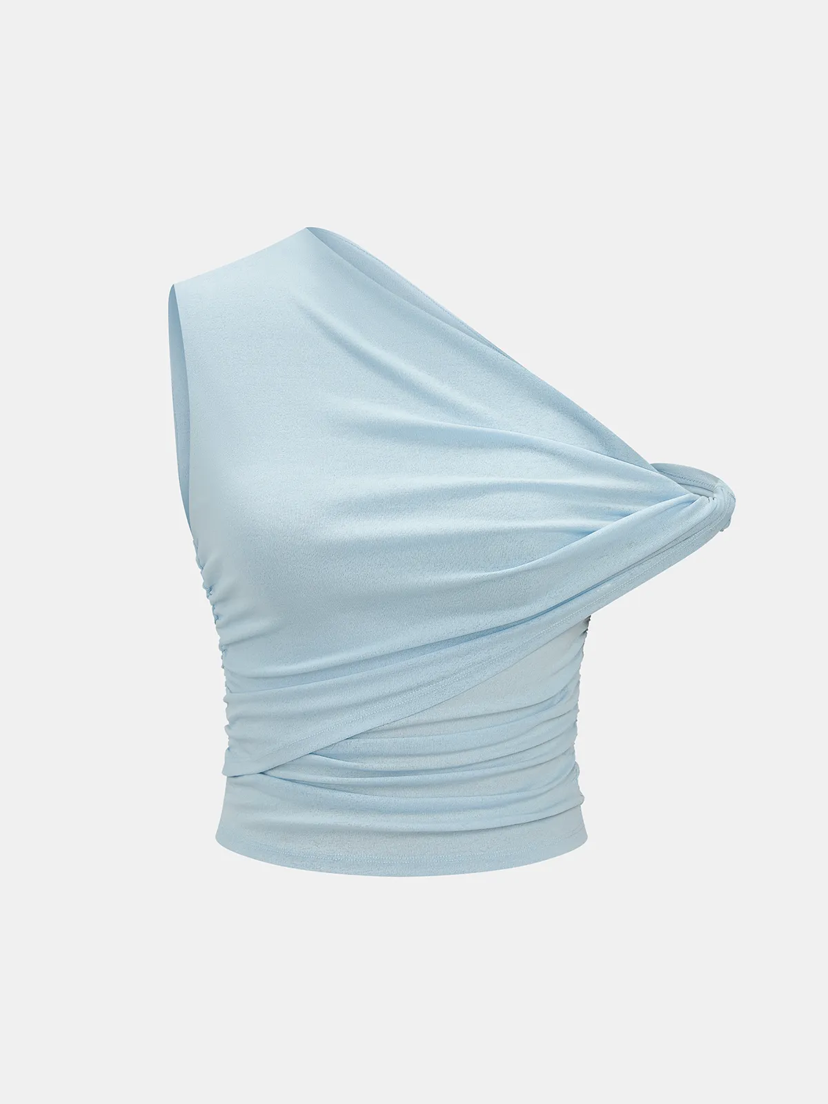 Asymmetric One Shoulder Ruched Slim Top sold by COMMENSE product image thumbnail 2