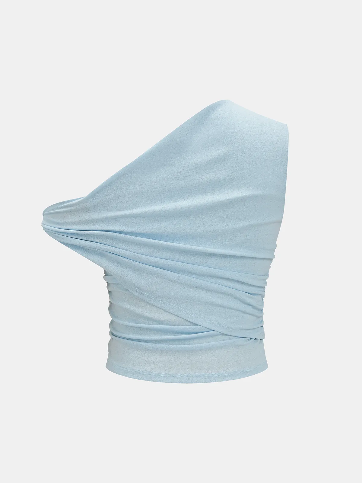 Asymmetric One Shoulder Ruched Slim Top sold by COMMENSE product image thumbnail 3