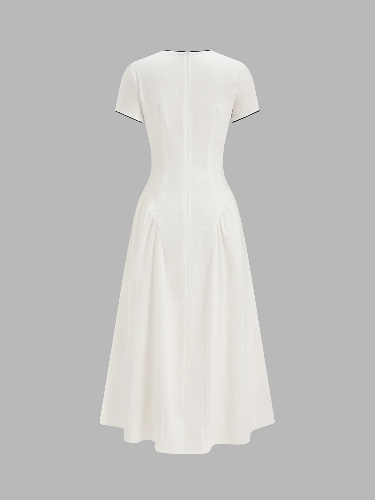Bow Detail Cotton Cheongsam Midi Dress sold by COMMENSE product image thumbnail 3