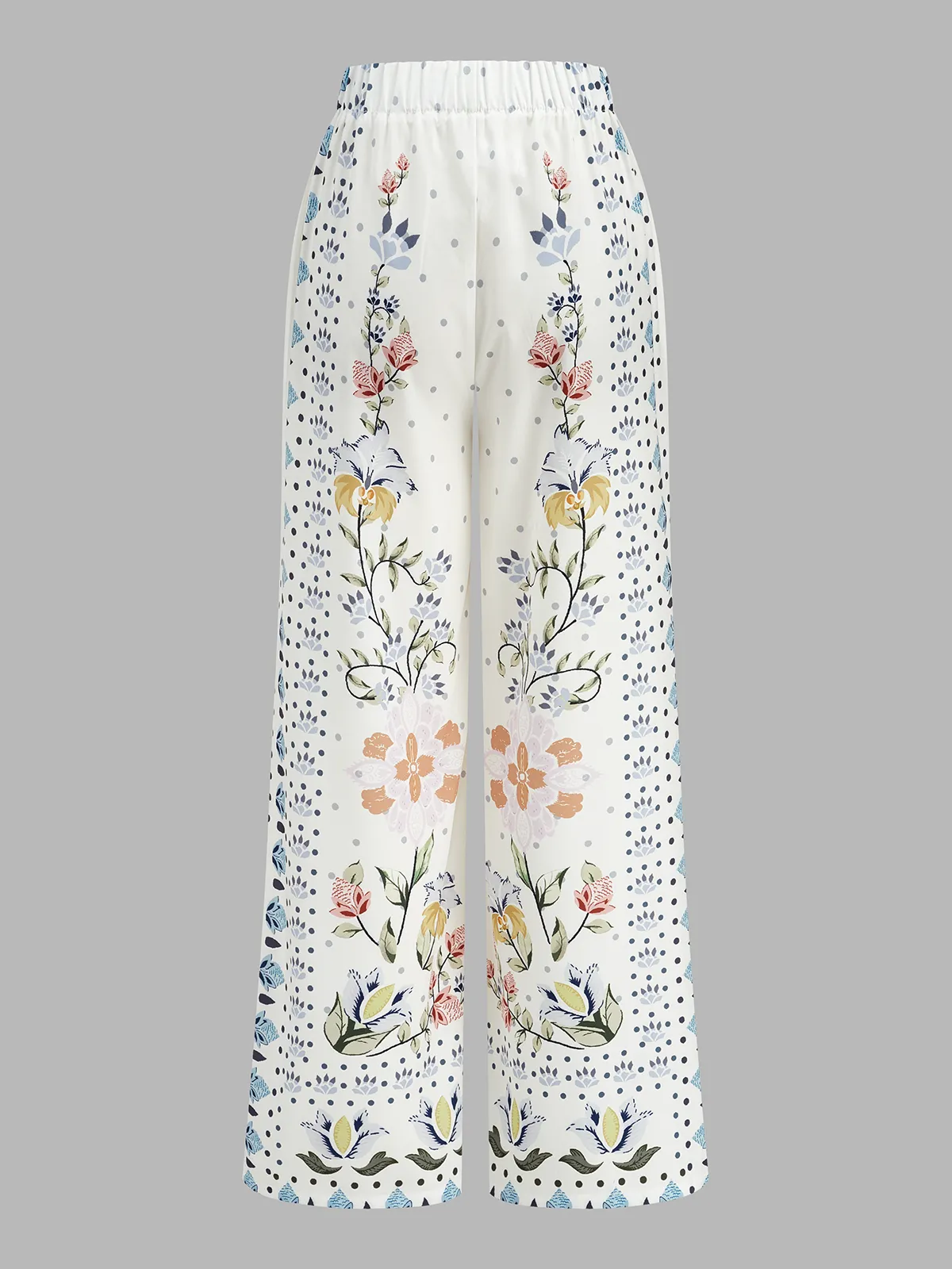 Floral Print Sleeveless Tie Front Top & Pants Set sold by COMMENSE product image thumbnail 5